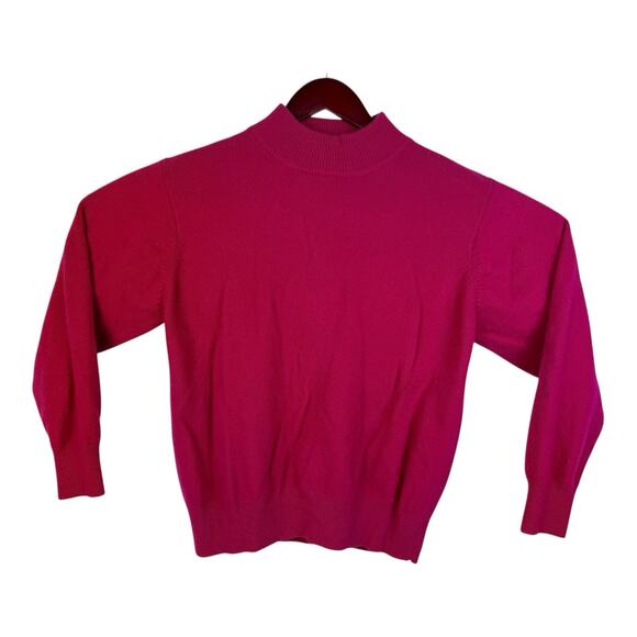 Vintage The He-Ro Group 100% Cashmere Pink Fuchsia Sweater Size Medium - Picture 1 of 11